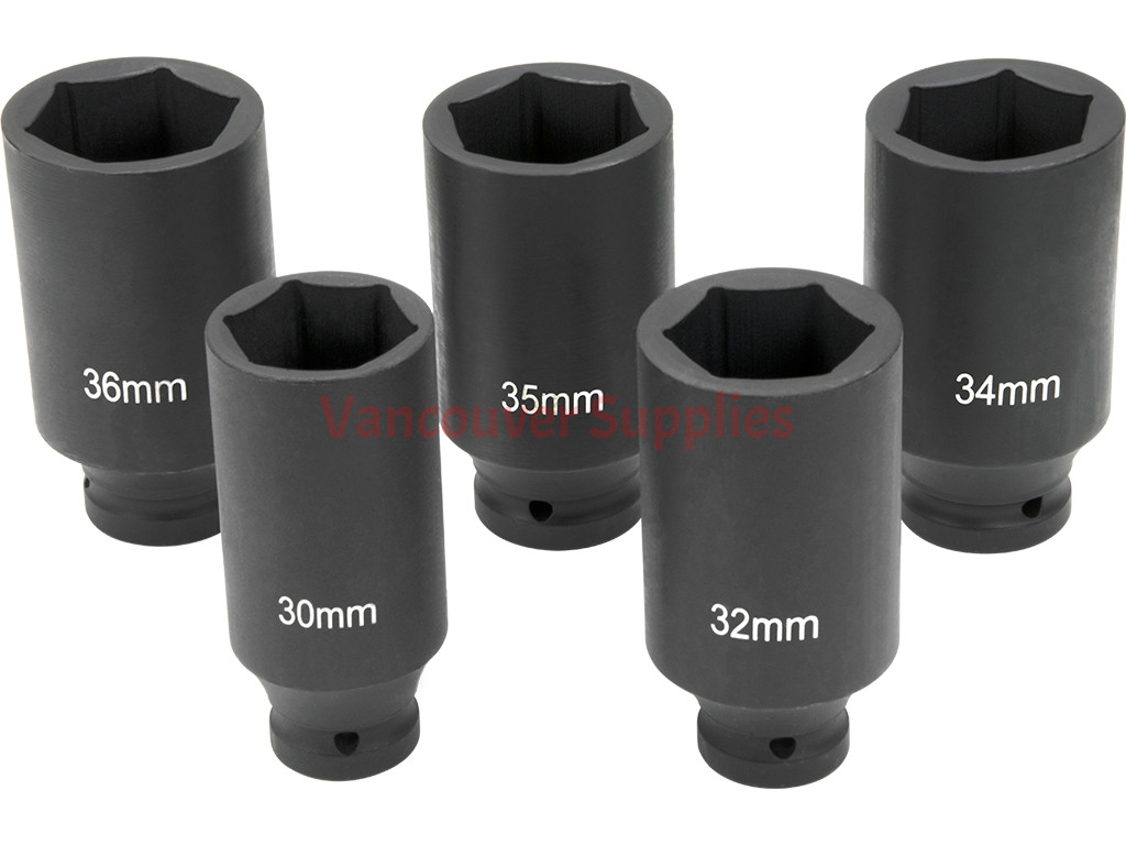 Large metric socket shop set